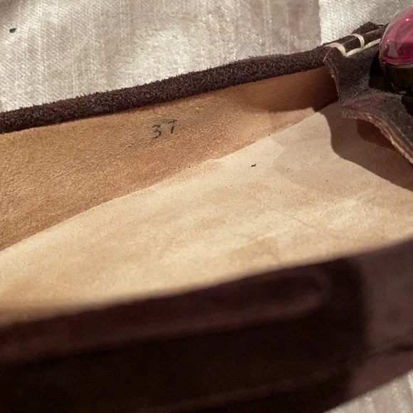 Miu MIU Suede Gemstone Bedazzled Shoes - Picture 8 of 13